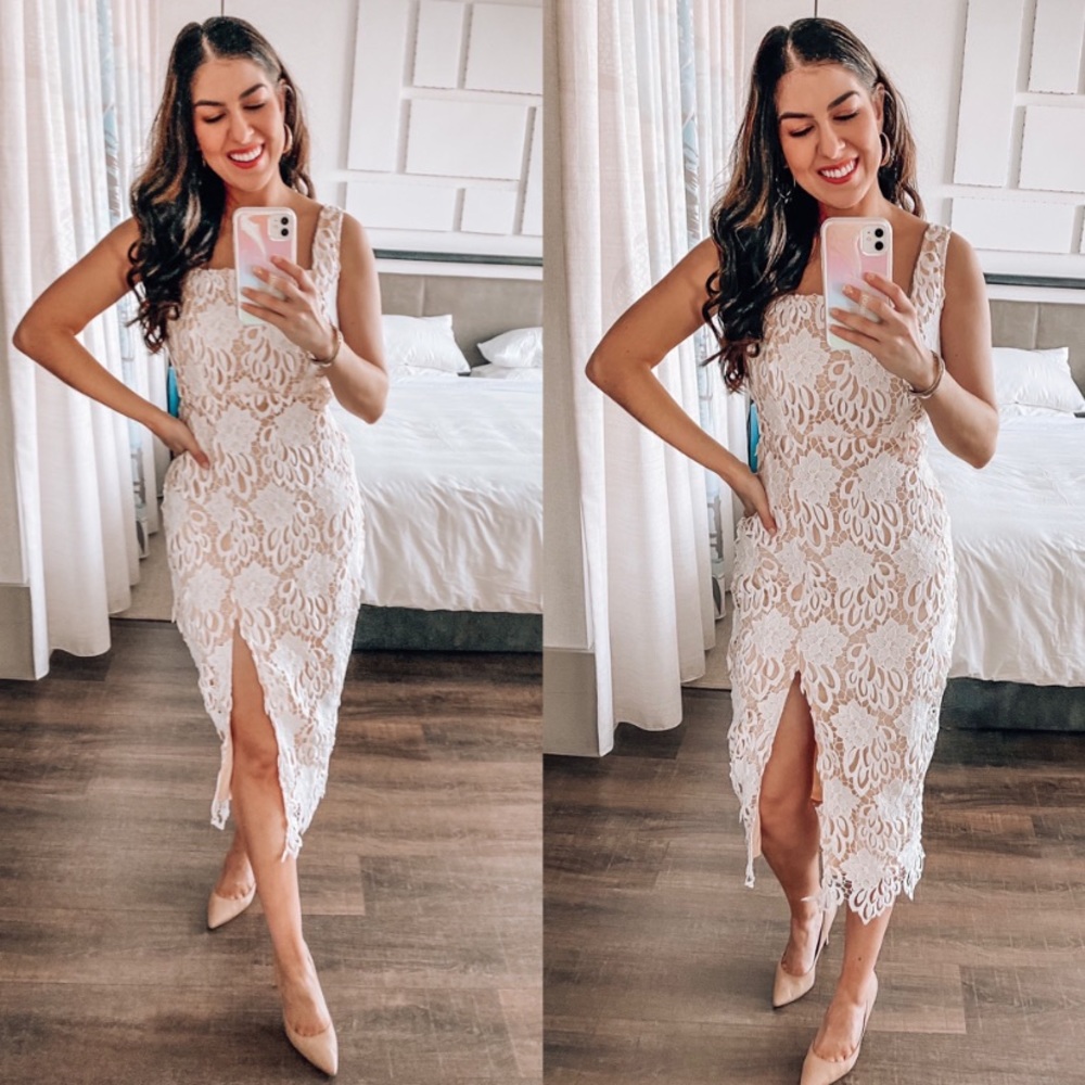 Ivory Lace Midi Dress